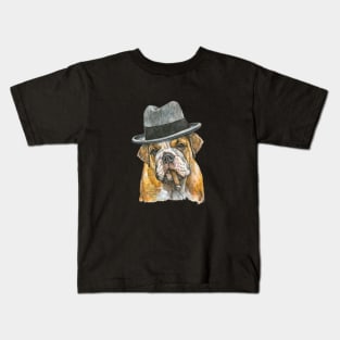 Bulldog as Winston Churchill Kids T-Shirt